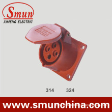 16A 32A Panel Socket 380V 4pin Red Europe Type for Industrial IP44